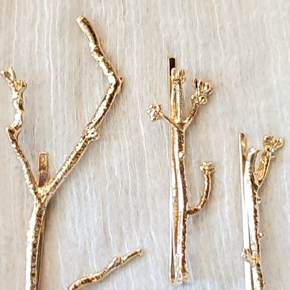 Anthropologie Little Gold Twig Hair Pins - Picture 4 of 8